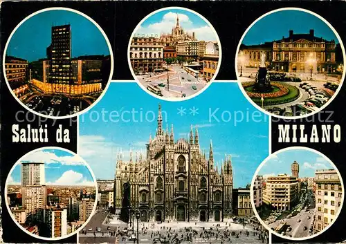 AK / Ansichtskarte Milano Teilansichten Gebaeude Platz Kathedrale Kat. Italien
