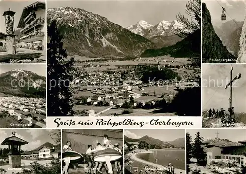 AK / Ansichtskarte Ruhpolding Panorama Dorfbrunnen Camping Pauschbergbahn Kurhaum Almtanz Schwimmbad Rauschberghaus Kat. Ruhpolding