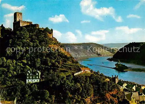 AK / Ansichtskarte Kaub Rhein Burg Gutenfels und Burg Pfalz