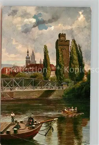 AK / Ansichtskarte Hoffmann Heinrich Heilbronn Partie am Neckar Goetzenturm  Kat. Kuenstlerkarte