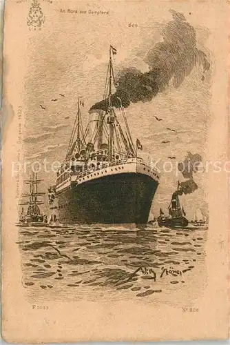 AK / Ansichtskarte Dampfer Oceanliner Kuenstlerkarte Willy Stoewer  Kat. Schiffe