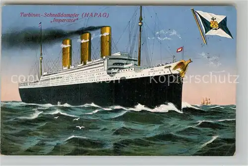 AK / Ansichtskarte Dampfer Oceanliner Imperator Hapag  Kat. Schiffe