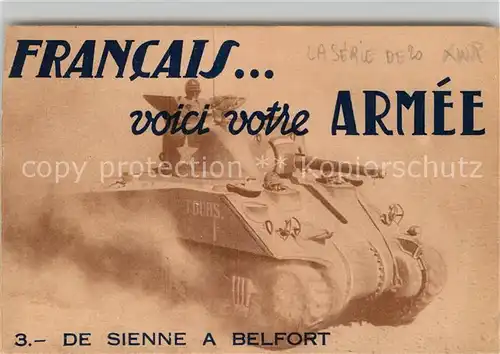 AK / Ansichtskarte Militaria Panzer Tours Sienne Belfort Frankreich 

