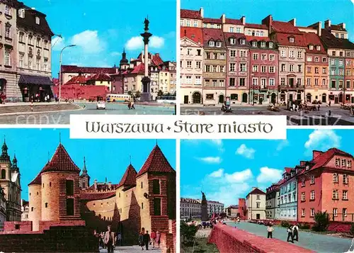 AK / Ansichtskarte Warszawa Stare miasto Plac Zamkowy Rynek Starego Miasta Barbakan Ulica Podwale  Kat. Warschau Polen