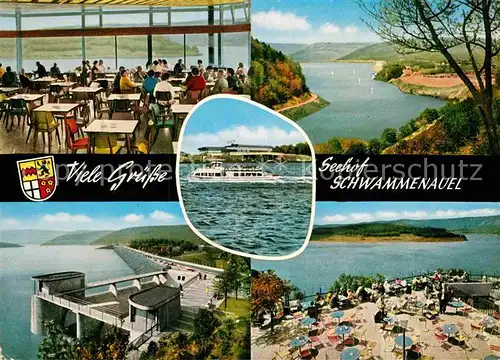 AK / Ansichtskarte Heimbach Schwammenauel Restaurant Seehof Schwammenauel Rurtalsperre Sperrmauer Stausee Kat. Heimbach