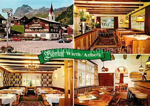 AK / Ansichtskarte Warth Vorarlberg Berghotel Restaurant Cafe Biberkopf Ortsmotiv mit Kirche Alpen Kat. Warth