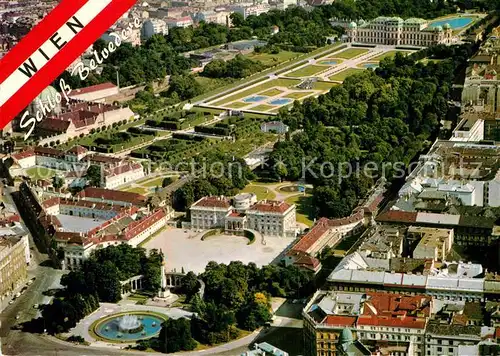 AK / Ansichtskarte Wien Belvedere Gartenschloss des Prinzen Eugen von Savoyen Fliegeraufnahme Kat. Wien