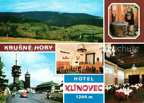 AK / Ansichtskarte Krusne Hory Hotel Klinovec Restaurant Landschaftspanorama Kat. Tschechische Republik