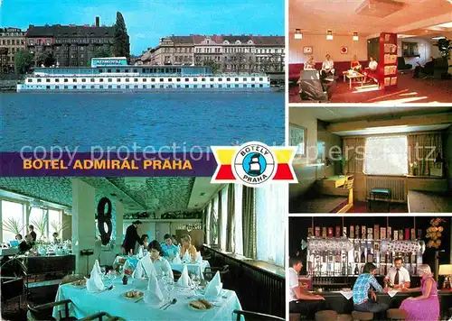 AK / Ansichtskarte Praha Prahy Prague Botel Admiral Hotel Restaurant auf dem Schiff Kat. Praha