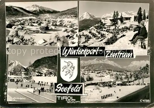 AK / Ansichtskarte Seefeld Tirol Gschwandkopflift Eislaufplatz Rosshuette Panorama  Kat. Seefeld in Tirol
