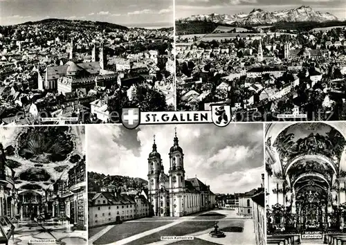 AK / Ansichtskarte St Gallen SG Saentis Bodensee Barock Kathedrale Stiftsbibliothek Kat. St Gallen