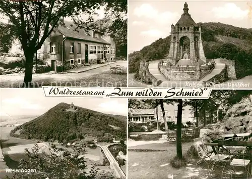 AK / Ansichtskarte Dehme Gasthaus zum wilden Schmied Kaiser Wilhelm Denkmal Weserbogen  Kat. Bad Oeynhausen