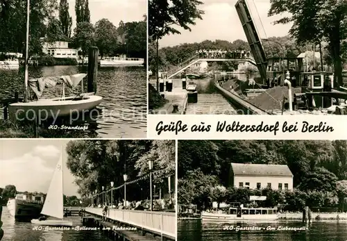 AK / Ansichtskarte Woltersdorfer Schleuse Strandcafe Schleuse Liebesquell Gaststaette Bellevue