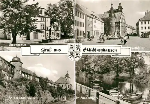 AK / Ansichtskarte Hildburghausen Stadttheater Rathaus Stadtmauer Friedenspark Kat. Hildburghausen