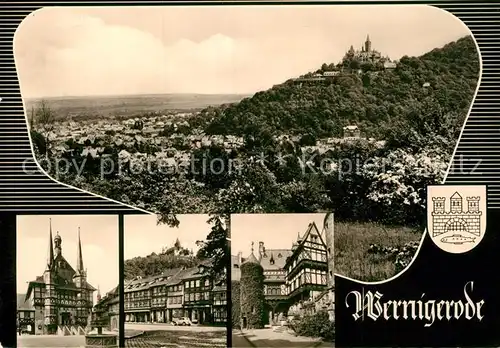 AK / Ansichtskarte Wernigerode Harz Burg Rathaus Teilansicht  Kat. Wernigerode