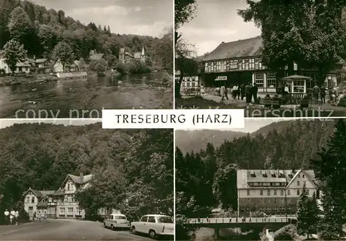 AK / Ansichtskarte Treseburg Harz Gasthaus Weisser Hirsch Erholungsheim Luppbode und Forelle Kat. Treseburg