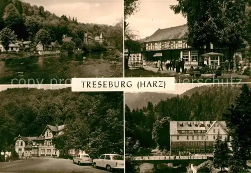 AK / Ansichtskarte Treseburg Harz Gasthaus Weisser Hirsch Erholungsheim Luppbode und Forelle Kat. Treseburg