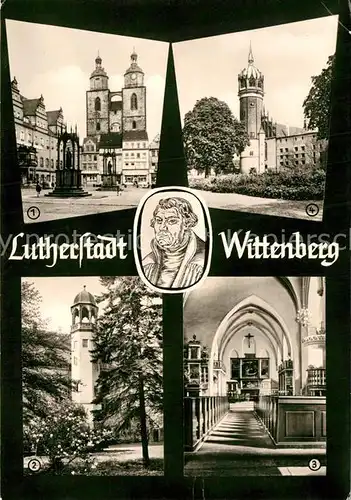 AK / Ansichtskarte Wittenberg Lutherstadt Marktplatz Stadtkirche Kutherhaus Schlosskirche Schloss Kat. Wittenberg