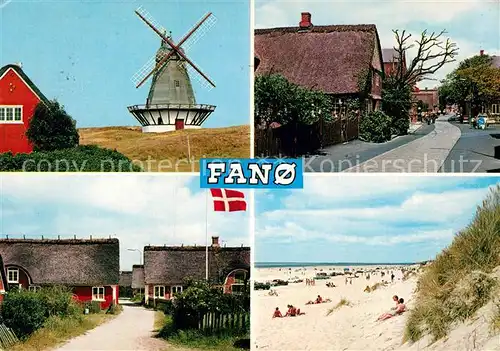 AK / Ansichtskarte Fanoe Windmuehle Strand Kat. Daenemark