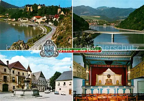 AK / Ansichtskarte Grein Donau Oberoesterreich Donaubruecke Hauptplatz Stadttheater  Kat. Grein