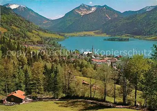 AK / Ansichtskarte Schliersee Fliegeraufnahme mit Jaegerkamp und Brecherspitze Kat. Schliersee