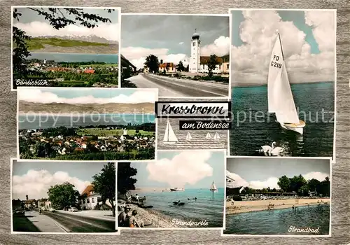 AK / Ansichtskarte Kressbronn Bodensee Saentis Strandbad Seepartei Kat. Kressbronn am Bodensee