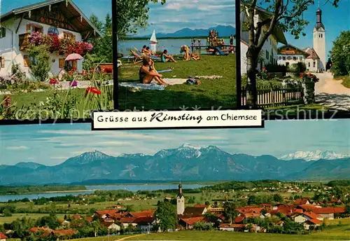 AK / Ansichtskarte Rimsting Chiemsee Badestelle Kirchenpartie Kat. Rimsting Chiemsee