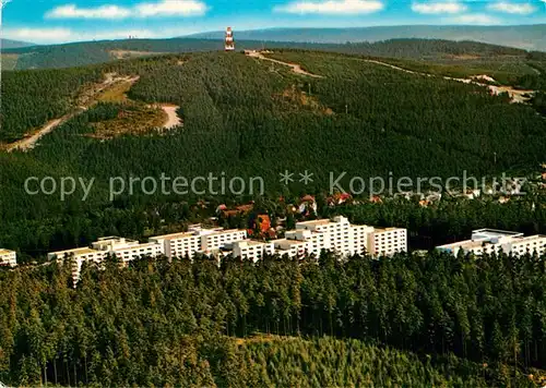 AK / Ansichtskarte Hahnenklee Bockswiese Harz Ferienpark mit Bocksberg Fliegeraufnahme Kat. Goslar