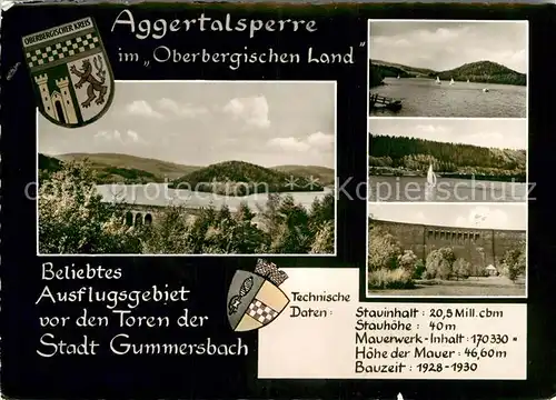 AK / Ansichtskarte Gummersbach Aggeralsperre Staumauer Kat. Gummersbach