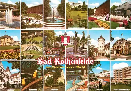AK / Ansichtskarte Bad Rothenfelde Kuranlage Kurmittelhaus Gradierwerk Kurpark Hallenbad Kurhotel Schuechtermann Klinik Kat. Bad Rothenfelde