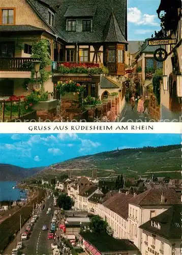 AK / Ansichtskarte Ruedesheim Rhein Drosselgasse und Rheinstrasse Kat. Ruedesheim am Rhein