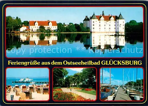 AK / Ansichtskarte Gluecksburg Ostseebad Schloss Strand Park Yachthafen Kat. Gluecksburg (Ostsee)