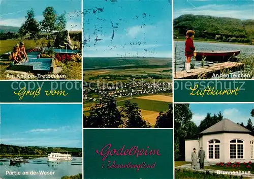 AK / Ansichtskarte Godelheim Kneipp Tretbecken Panorama An den Teichen Weserpartie Brunnenhaus Kat. Hoexter