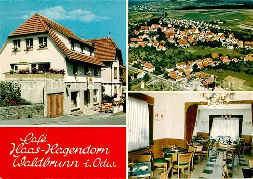 AK / Ansichtskarte Waldbrunn Odenwald Fliegeraufnahme Cafe Haas Hagendorn Kat. Waldbrunn