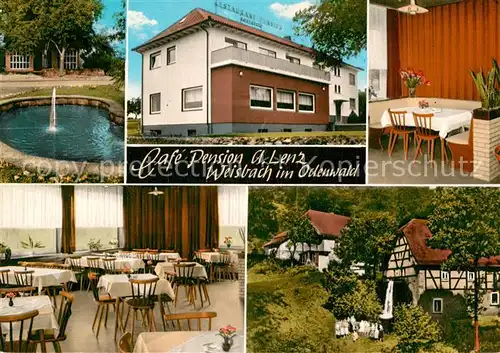 AK / Ansichtskarte Weisbach Waldbrunn Cafe Pension Lenz Springbrunnen Gaststube  Kat. Waldbrunn