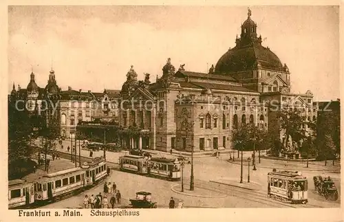 AK / Ansichtskarte Strassenbahn Frankfurt am Main Schauspielhaus  Kat. Strassenbahn