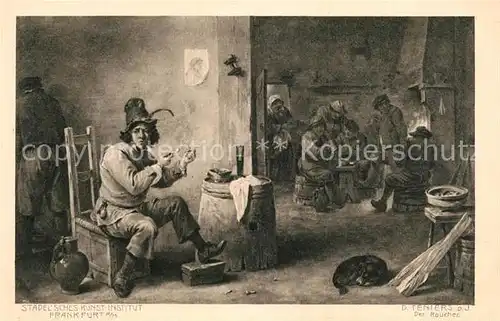 AK / Ansichtskarte Kuenstlerkarte D. Teniers Der Raucher  Kat. Kuenstlerkarte