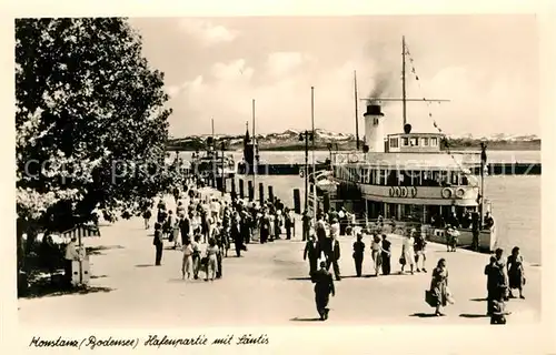 AK / Ansichtskarte Dampfer Seitenrad Konstanz Bodensee Hafenpartie Saentis  Kat. Schiffe