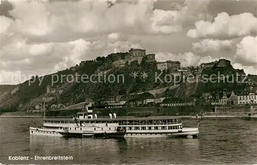 AK / Ansichtskarte Dampfer Seitenrad Vaterland Koblenz Ehrenbreitstein Kat. Schiffe