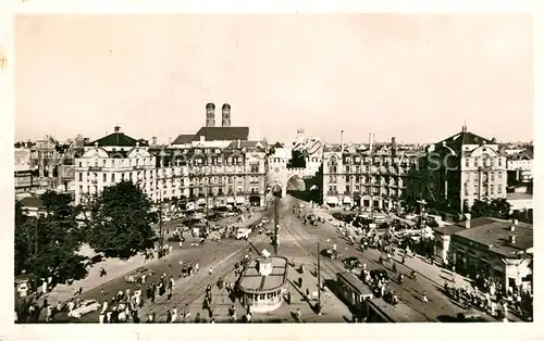 AK / Ansichtskarte Strassenbahn Muenchen Karlsplatz  Kat. Strassenbahn