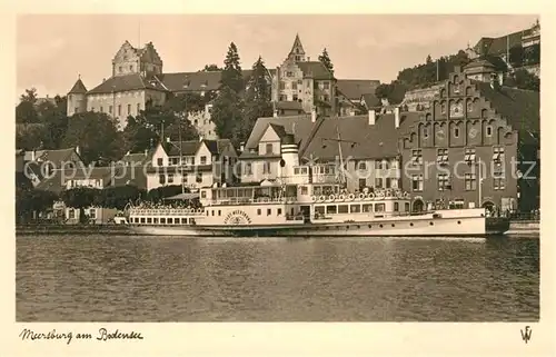 AK / Ansichtskarte Dampfer Seitenrad Stadt Meersburg Bodensee  Kat. Schiffe