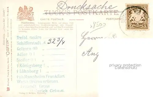 AK / Ansichtskarte Verlag Tucks Oilette Nr. 612 B Nuernberg Henkersteg Charles E. Flower  Kat. Verlage