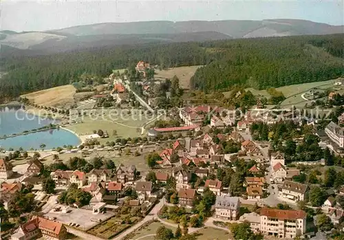 AK / Ansichtskarte Hahnenklee Bockswiese Harz Heilklimatischer Kurort Wintersportplatz See Fliegeraufnahme Kat. Goslar