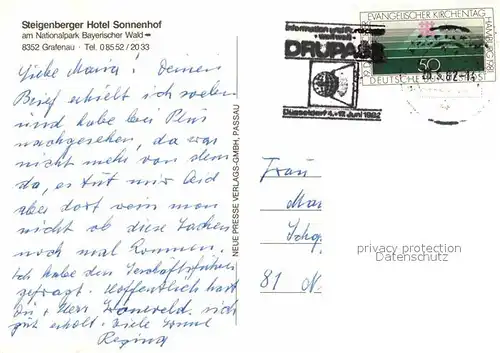 AK / Ansichtskarte Grafenau Niederbayern Steigenberger Hotel Sonnenhof Nationalpark Bayerischer Wald Kat. Grafenau