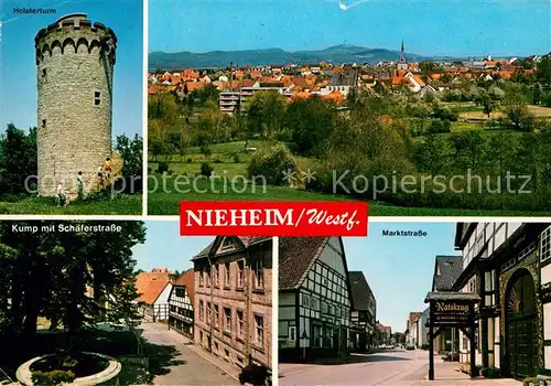 AK / Ansichtskarte Nieheim Holsterturm Marktstrasse Kump mit Schaeferstrasse Kat. Nieheim