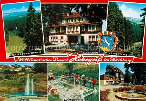 AK / Ansichtskarte Hohegeiss Harz Blick von Ebersbergschanze Kurverwaltung Lampertsberg Kurpark Wassertretanlage Brunnen Kat. Braunlage