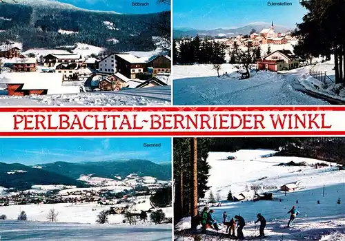 AK / Ansichtskarte Bernried Niederbayern Perlbachtal Edenstetten Boebrach Skilift Kalteck Kat. Bernried