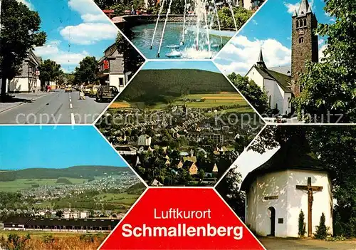 AK / Ansichtskarte Schmallenberg Fliegeraufnahme Kirche Ortspartie Brunnen Kat. Schmallenberg