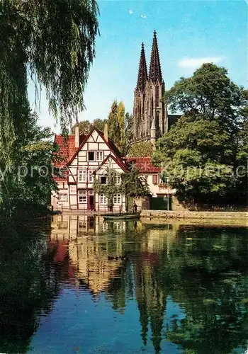 AK / Ansichtskarte Soest Arnsberg Muehle am grossen Teich mit Wiesenkirche