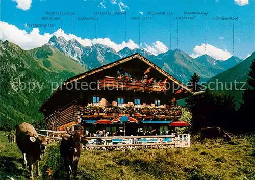 AK / Ansichtskarte Oberstdorf Berggaststaette Hochleite Kuehe Kat. Oberstdorf